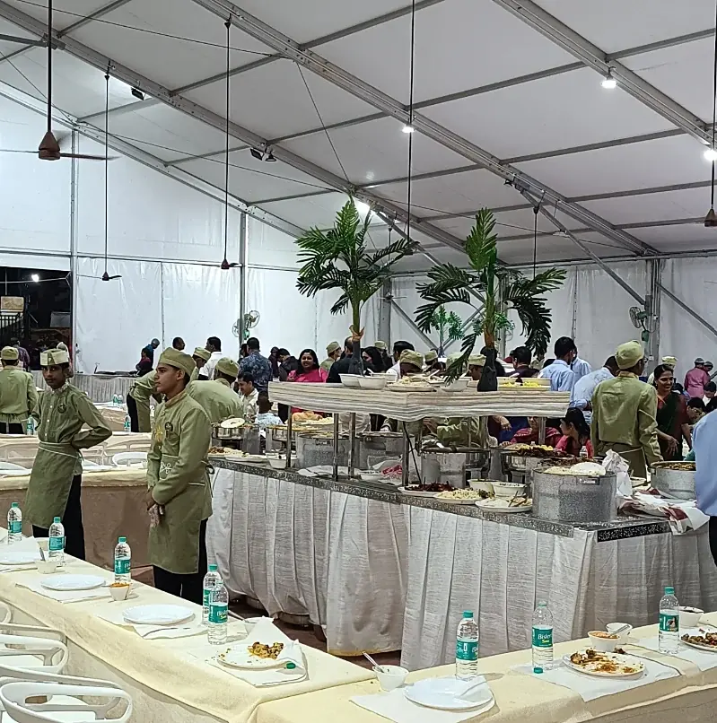 Our service team at the buffet — Shadhi Catering and Event Management